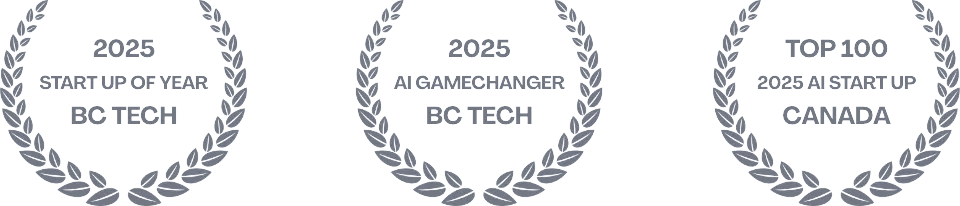 2025 start up of year & 2025 ai game changer & 2025 top 100 ai start up of canada