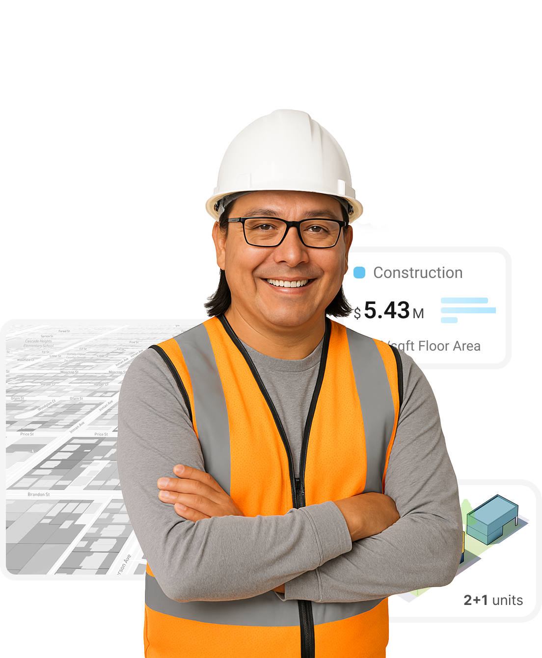 A builder wearing a helmet.